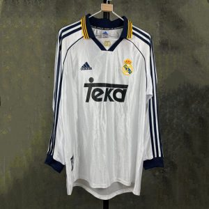 Real Madrid 1998/00 Heim Trikot mit langen Ärmeln Retro