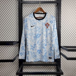 Herren Portugal 2024/25 Euro Auswärts Trikot mit langen Ärmeln