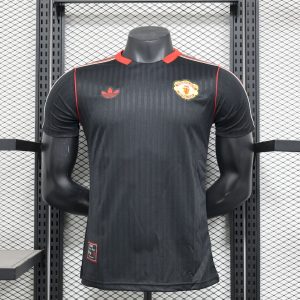 Manchester United 2025/26 Schwarzes Terrace Icons Trikot Spieler Version