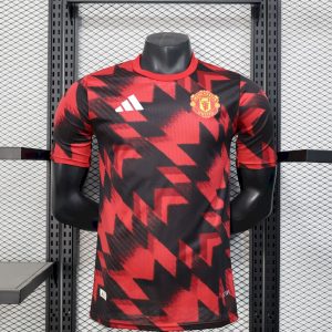 Manchester United 2025/26 Pre-Match Training rot und schwarz Trikot Spieler Version