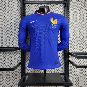 Frankreich 2024/25 Euro Home Langarm Trikot Spieler Version