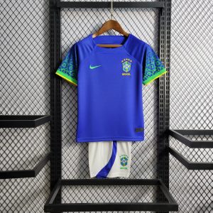 Brasilien 2022 Weltmeisterschaft Auswärts Trikot für Kinder