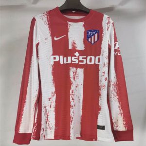 Atletico Madrid 2021/22 Home Authentic Lange Ärmel Jersey Spieler Version