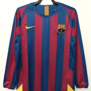 Barcelona 2005/2006 Heim Trikot mit langen Ärmeln Retro