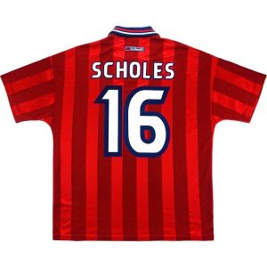 England 1998 Auswärts Scholes Retro Trikot