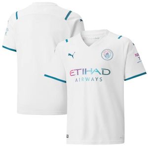 Manchester City Puma Jugend 2021/22 Auswärts Replica Trikot - weiß