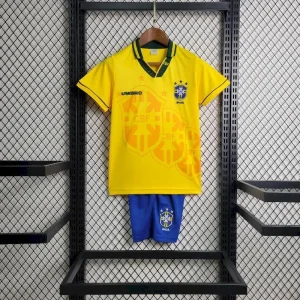 Brasilien 1994 Home Kinder Retro Trikot und Shorts