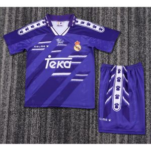 Real Madrid 1994/96 Auswärts Kinder Retro Trikot und Shorts