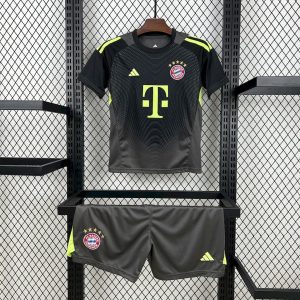 Bayern München 2025/26 Schwarzn Torwart Trikot Kinder
