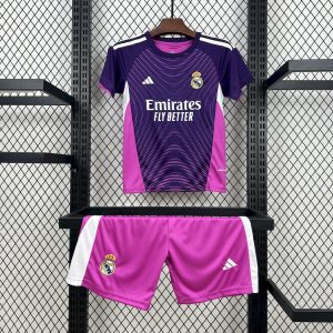 Real Madrid 2025/26 Lila Torwart Trikot Kinder