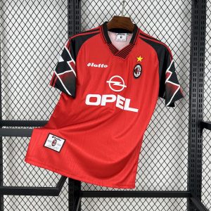 AC Mailand 1998/99 Auswärtstrikot in Rot im Retro-Stil